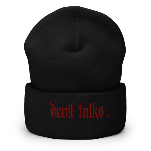 Devil Talks Gothic Beanie – Bold & Edgy Streetwear