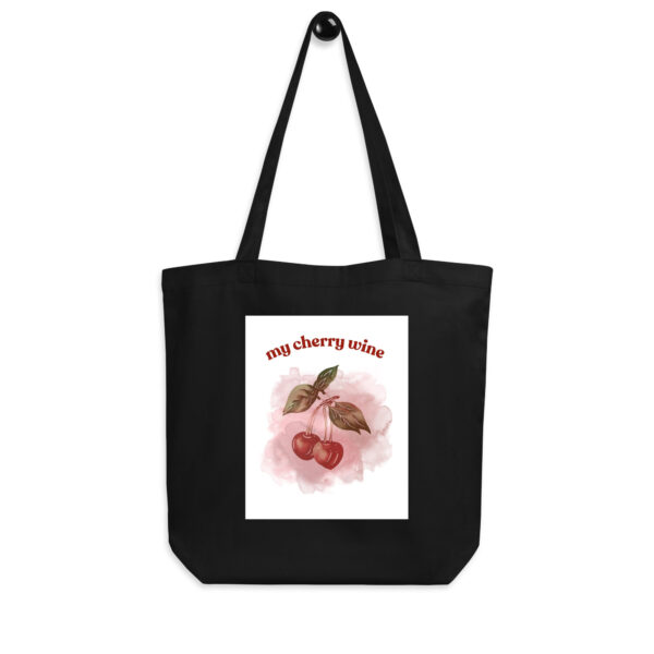 Cherry Wine Aesthetic Black Tote Bag – Eco-Friendly & Stylish