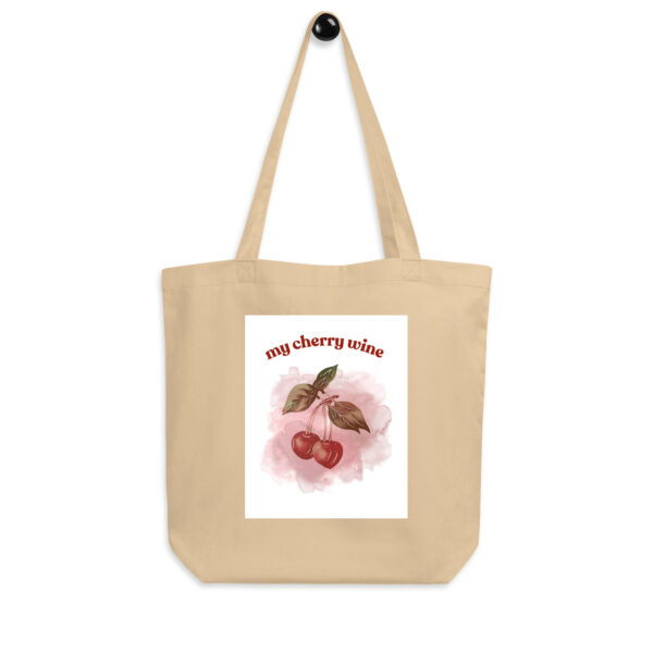 Cherry Wine Aesthetic Black Tote Bag – Eco-Friendly & Stylish - Image 2