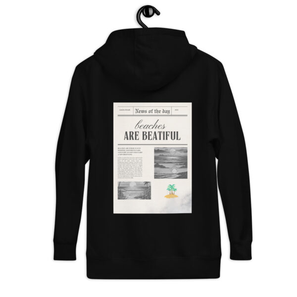 "Newspaper Aesthetic Hoodie – Vintage Beach Vibes (Unisex)" - Image 2