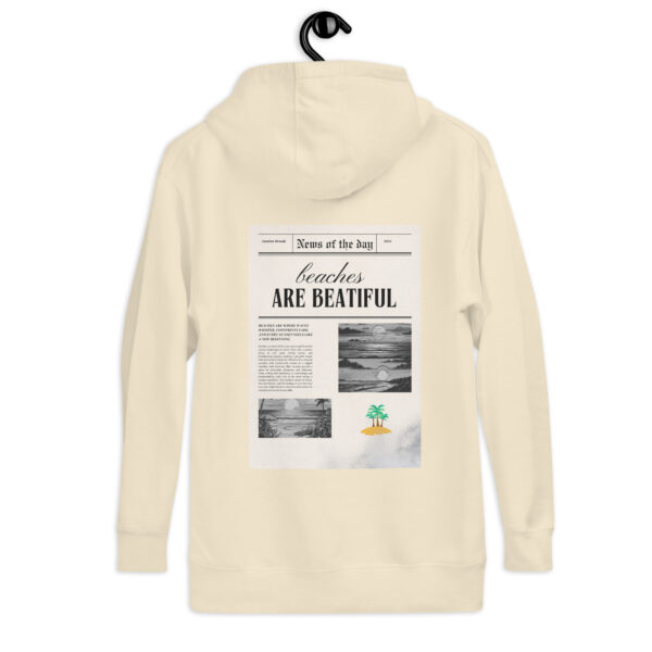 "Newspaper Aesthetic Hoodie – Vintage Beach Vibes (Unisex)"