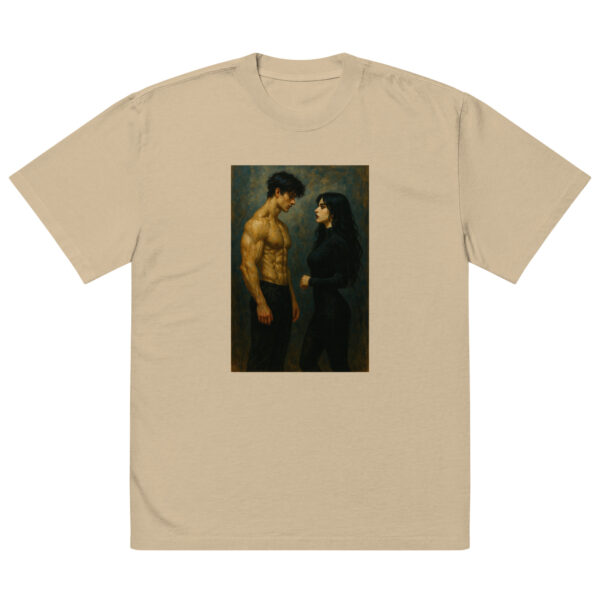 Oversized faded t-shirt | oil painted tee ( mafia couple ) inspired - Image 2