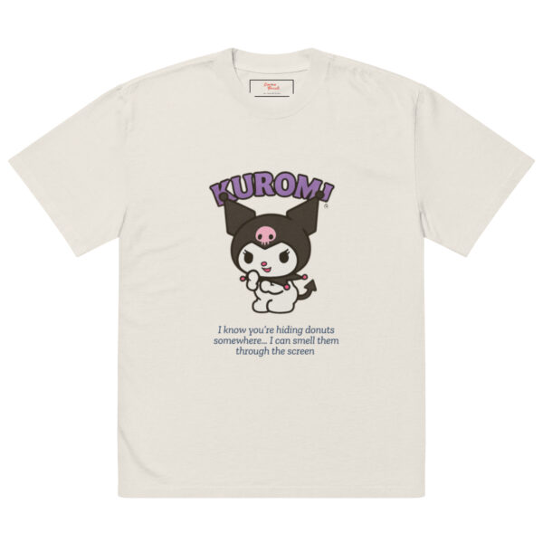 Oversized faded t-shirt | kuromi graphic tee